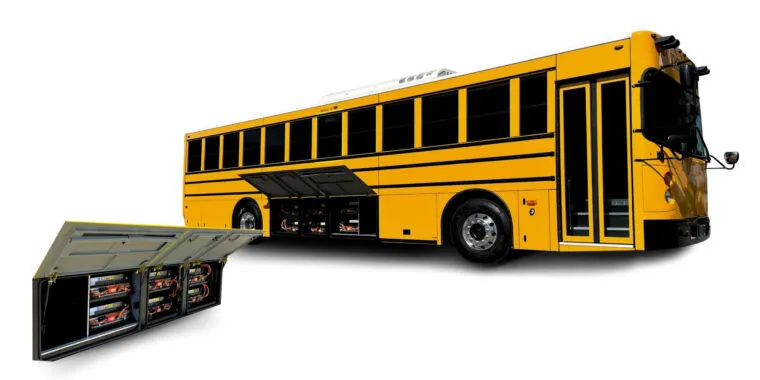 This electric school bus has a range of up to 300 miles