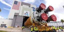 Rocket delivered to launch site for first human flight to the Moon since 1972