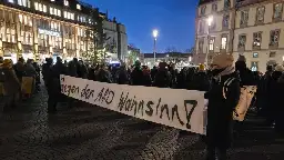 Demonstration gegen die AfD in Darmstadt nach Geheimtreffen