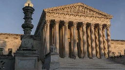 The Supreme Court avoided disaster when a chunk of marble fell in a courtyard used by the justices