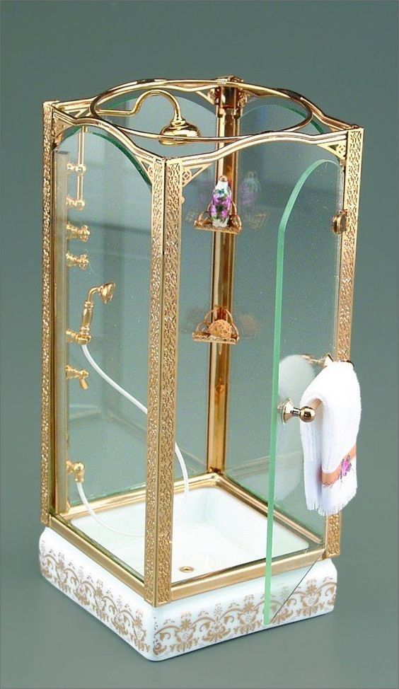 ornate glass shower stall