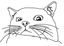 line drawing of cat face