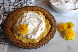 Dandelion Cream Pie (Edible Flower Pie)