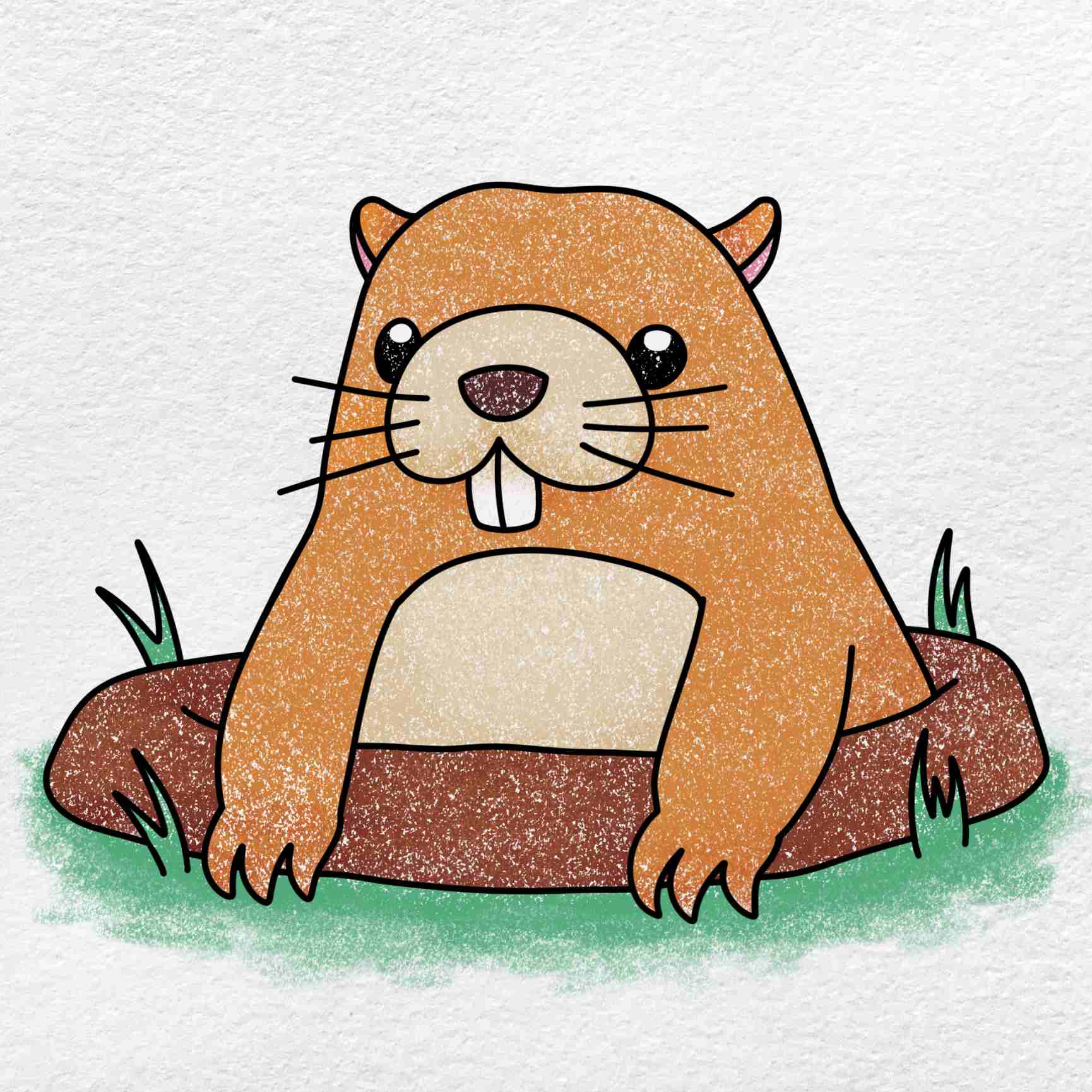 cartoon gopher peeking up out of his hole
