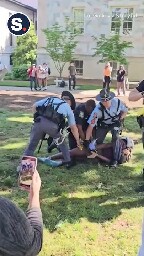 Police Use Taser on Detained Protester at Atlanta's Emory University