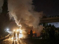 UN commander injured as Lebanese protesters torch car near Beirut airport