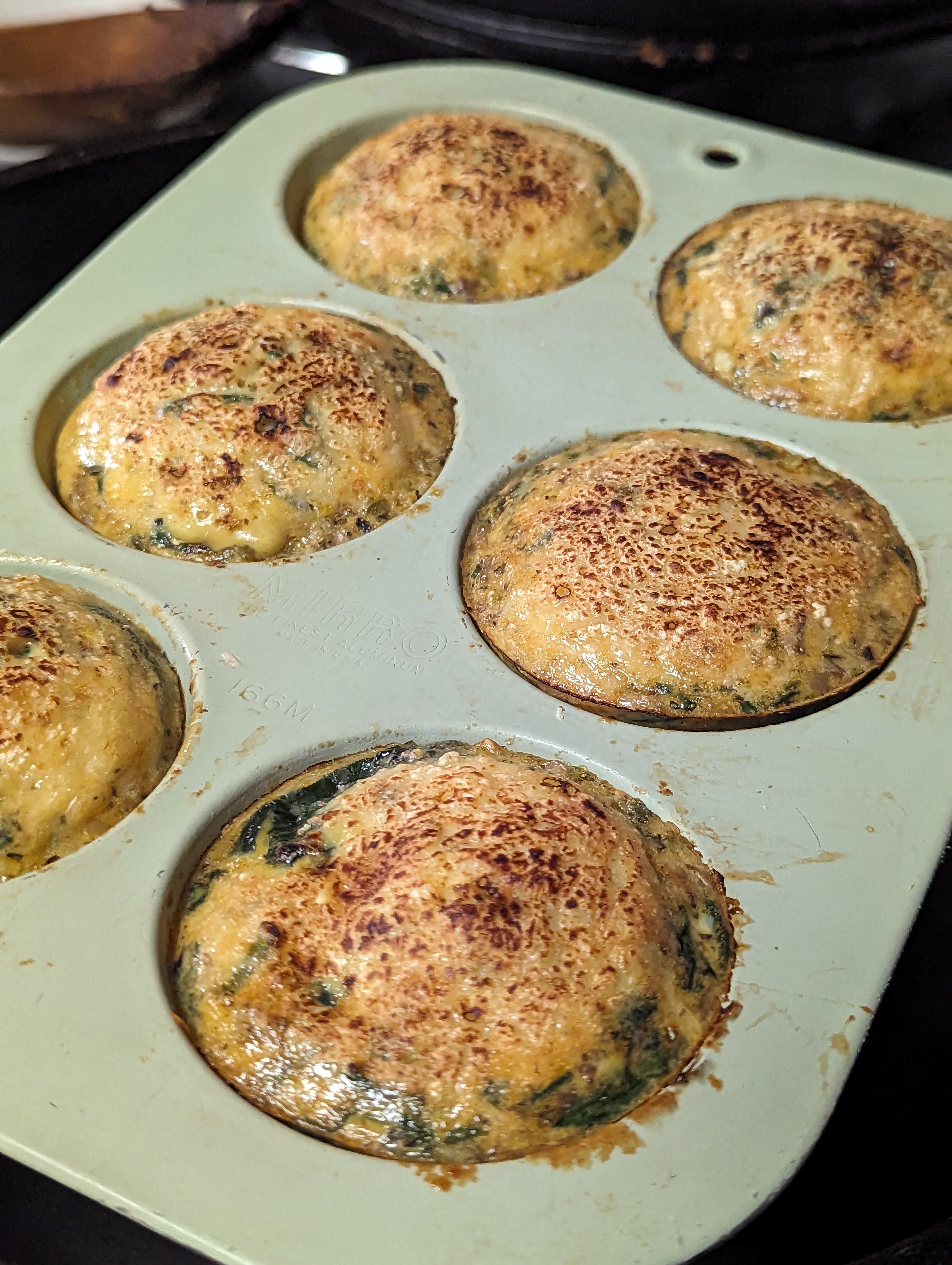 Made 24 egg bites (mini quiches) at 85 calories apiece