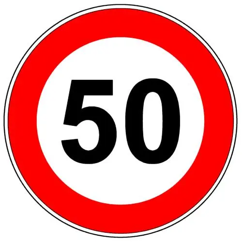 Prohibition of exceeding 50km/h