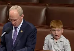 Child steals the show on House floor making faces as Rep rails against Trump case