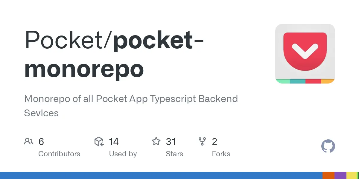 GitHub - Pocket/pocket-monorepo: Monorepo of all Pocket App Typescript Backend Sevices