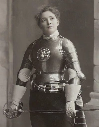 Champion swordswoman Ella Hattan, aka La Jaguarina, some point between 1884 and 1900 AD