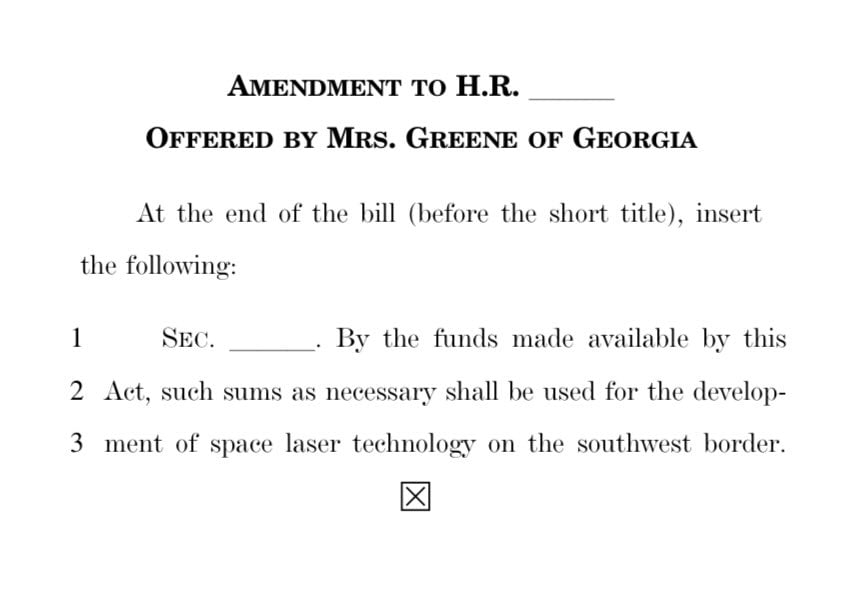 Image of MTG's amendment