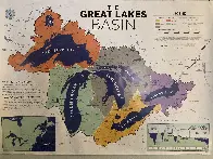 Water shed map of the Great Lakes