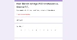 Post-Match Ratings: PSV Eindhoven v.s. Arsenal F.C.