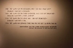 Martin Niemöller: "First they came for the Socialists..."