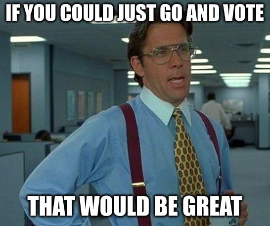 If you could just go and vote - that would be great (meme)