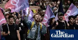 Thousands of leftwing protesters show anger as Michel Barnier made PM