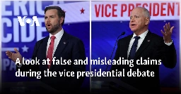 A look at false and misleading claims during the vice presidential debate